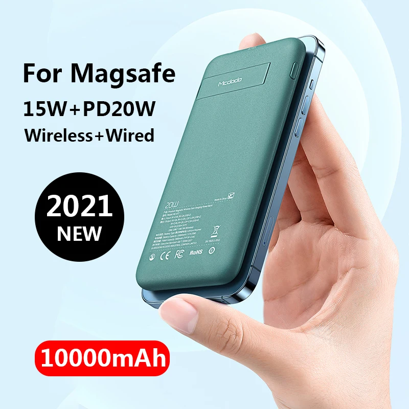 

10000mAh 15W Portable Magnetic Wireless Power Bank For apple 12 charger Powerbank For iphone 12 pro max External battery