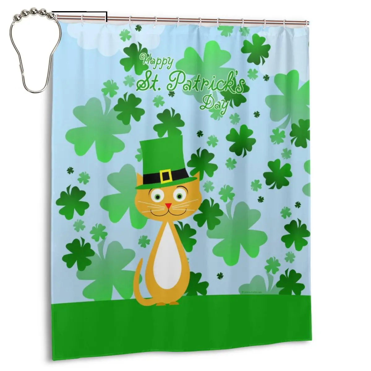 

Новая занавеска с изображением четырехлистного клевера на День Святого Патрика, s занавеска для ванной, Frabic, водонепроницаемая занавеска для ванной из полиэстера с крючками