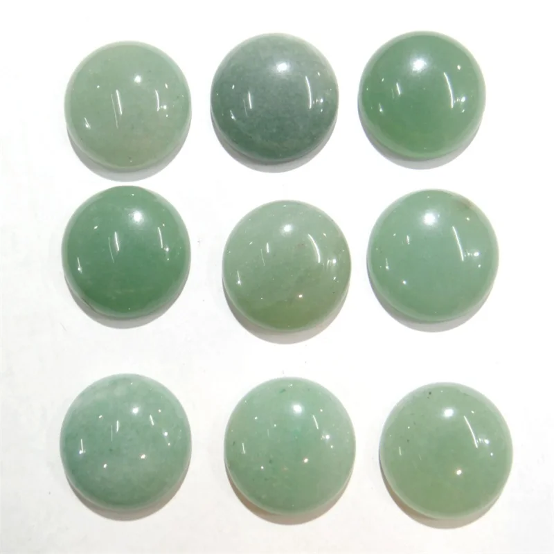 Wholesale 10pcs Natural Aventurine Stone 20mm Round CAB Cabochon Beads for Jewelry Making Jewelry Necklace Ring Accessories
