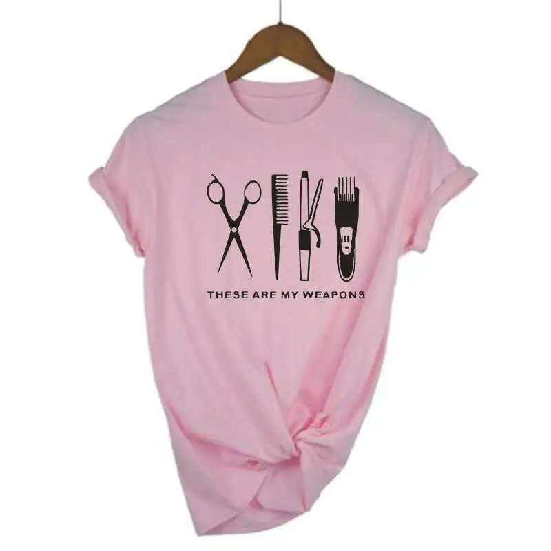Women Tshirt Hipster Hairdresser Weapon Print Shirt Tee Femme Short Sleeve Scissors Funny Harajuku T Tops | Женская одежда