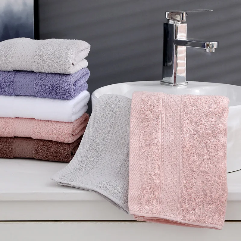 

100% Cotton Towel Bath Room 34x75cm Pink Gray Khaki Purple Soft Gift Bath Room for Adults Shower Absorbent Face Towel Thickened