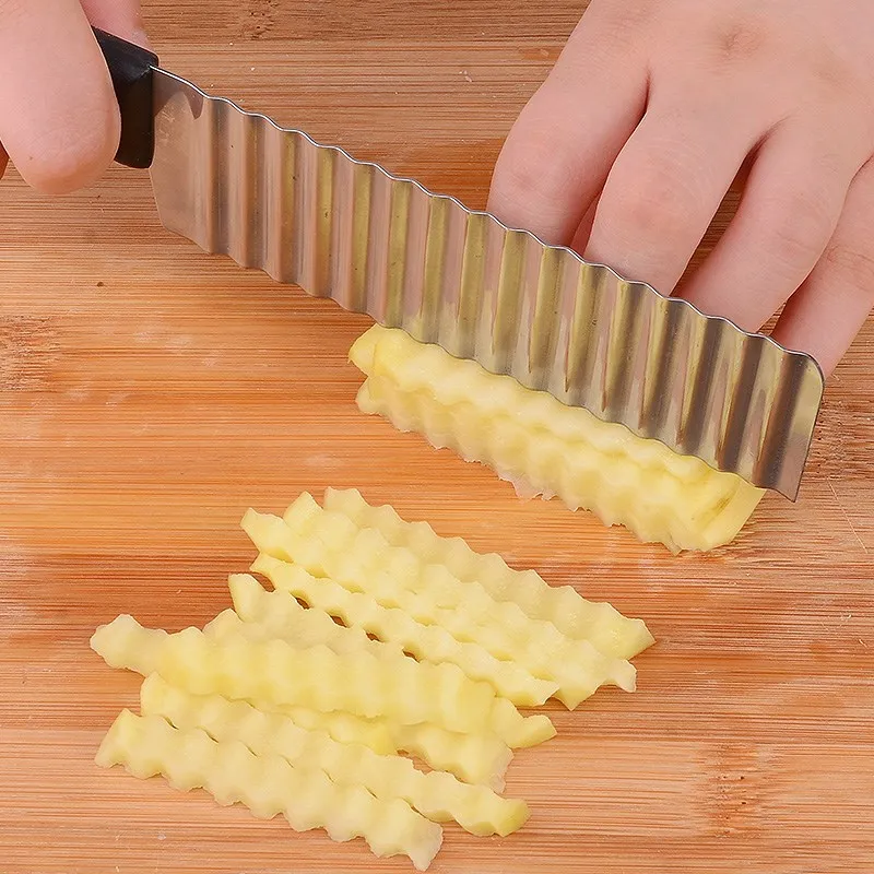 Stainless Steel Wave Knife Potato Cutler Wavy Vegetable Fruit Kitchen Wrinkled Fries knife | Дом и сад