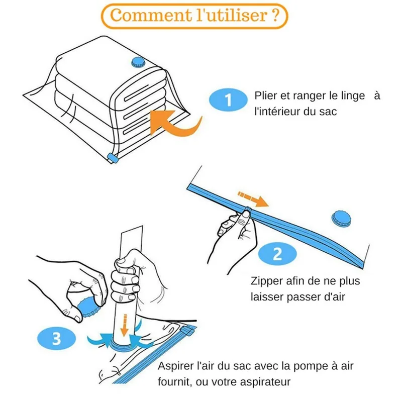 Вакуумный мешок для хранения Boxi с ручным насосом прозрачный органайзер шкафа