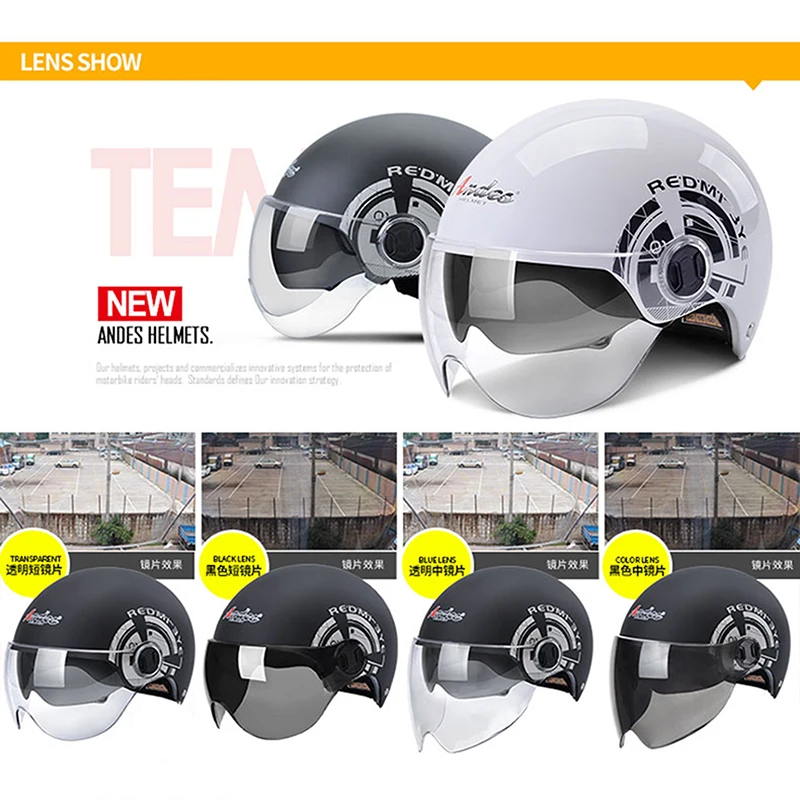 Шлем для электромотоцикла мужчин и женщин летний защитные козырьки объектива |