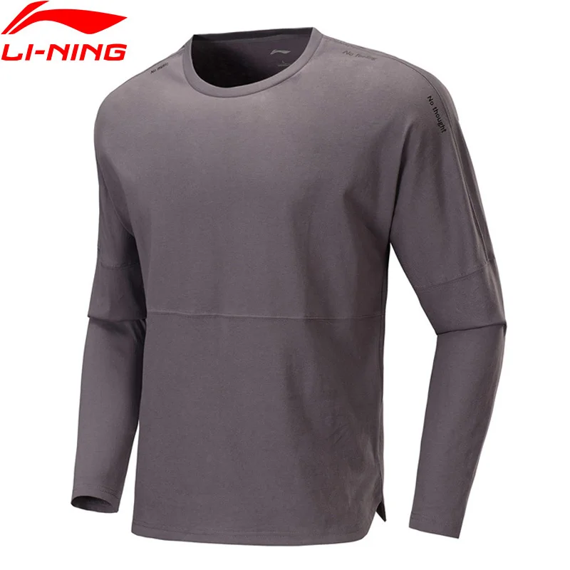 Мужская рубашка с длинным рукавом Li Ning свободная Спортивная кофта круглым