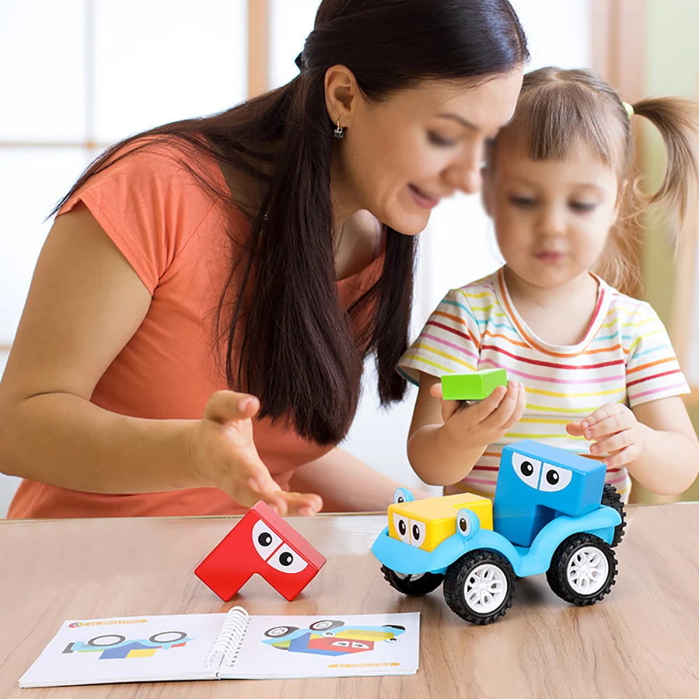 

Montessori Wooden Variety Car Puzzle Games Funny Games 48 Challenges With Solution Interactive IQ Training Toy