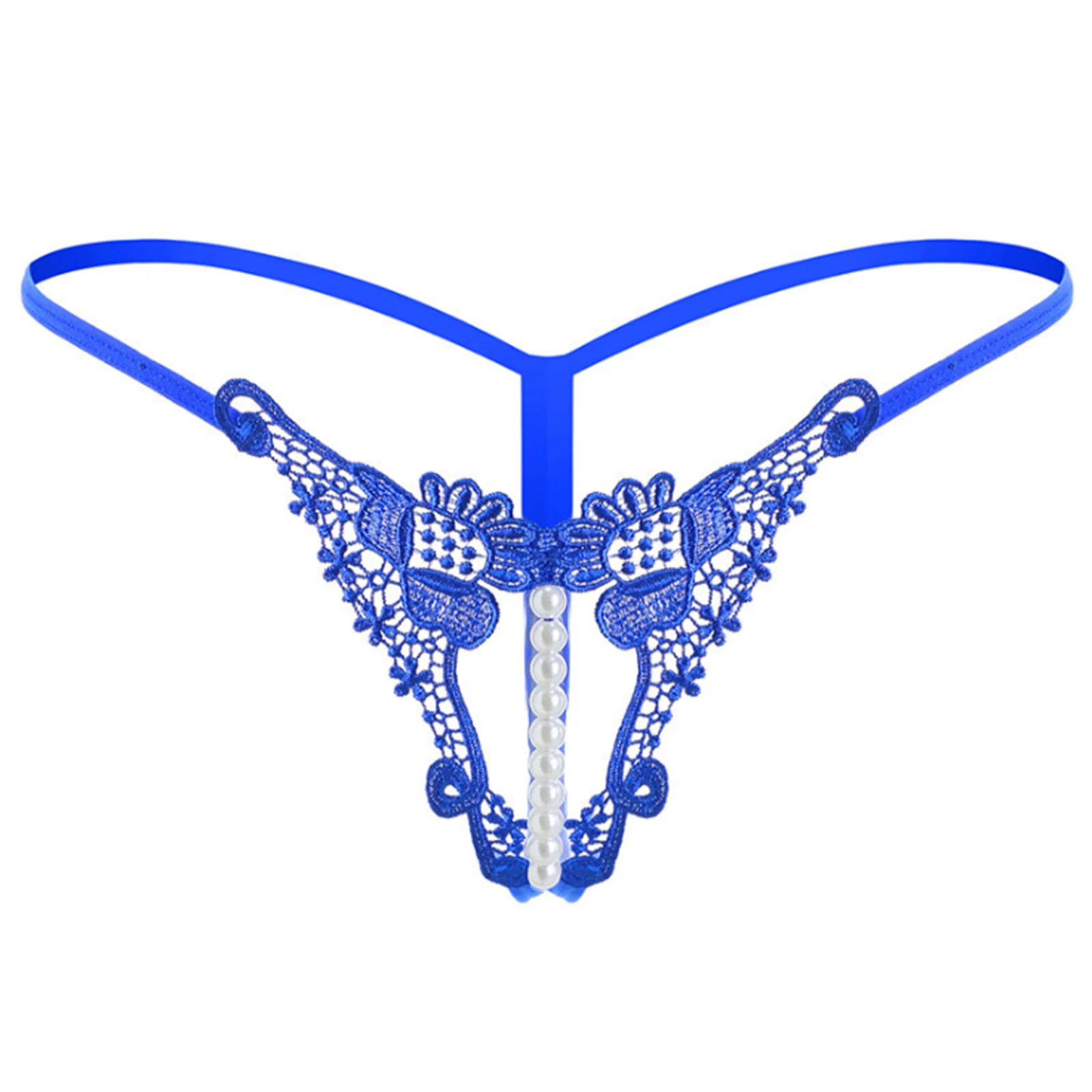 Мужские трусы стринги с цветочной вышивкой жемчугом |