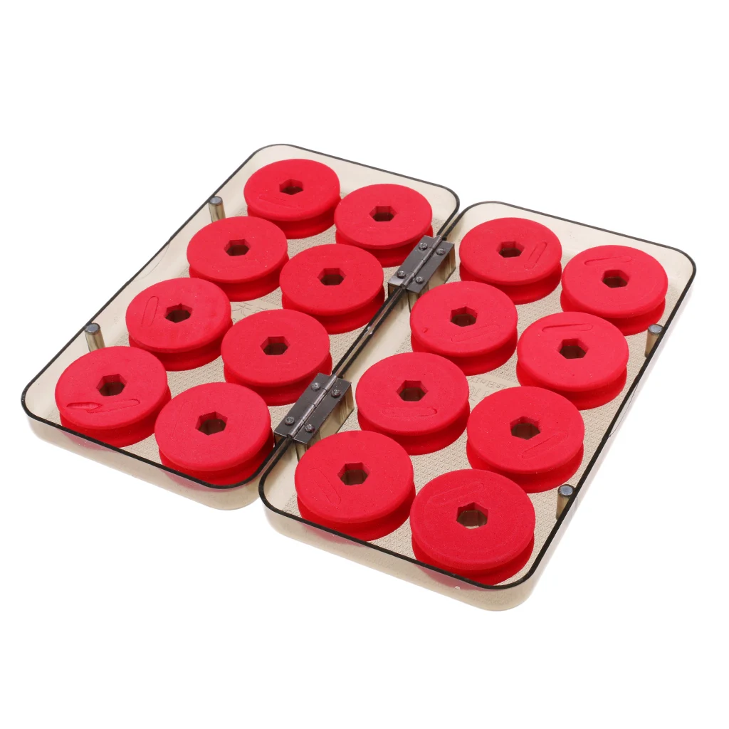 

16pcs Fishing Line Bobbin Spools EVA Foam Reels Bobbins Spools w/Storage Box