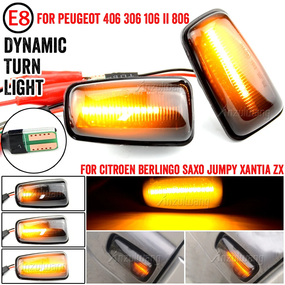 

Dynamic LED Side Marker Light Signal Blinker for Citroen Berlingo Jumpy Saxo Xantia Xm ZX Peugeot 106 36 406 806 EXPERT PARTNER