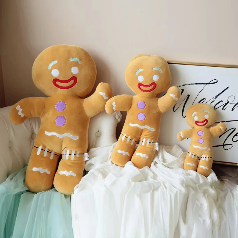 30/50cm Cartoon Gingerbread Man Plush Toys Biscuit Man Stuffed Soft Cute Pillow kawaii Bear Xmas Birthday GIft for Kids Baby