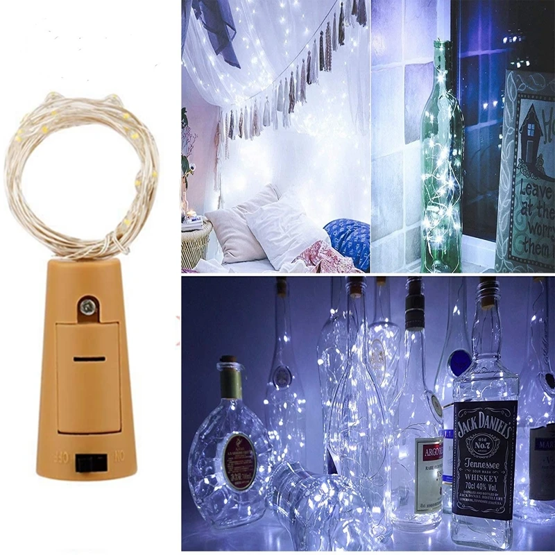 Гирлянды светодиодные бутылки вина с пробкой 20 батареи пробки для вечеринки