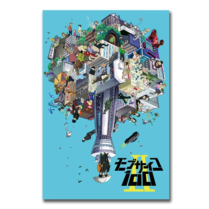Печатные фотографии украшения дома Wall Art Mob Psycho (милый чудак 100 Nordic Стиль постер