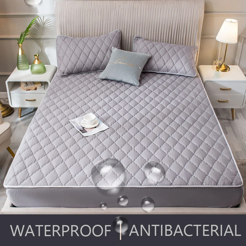 Waterproof Mattress Protector Quilted Cover King Queen Bed Fitted Sheet Anti-Bacteria Topper Pad | Дом и сад