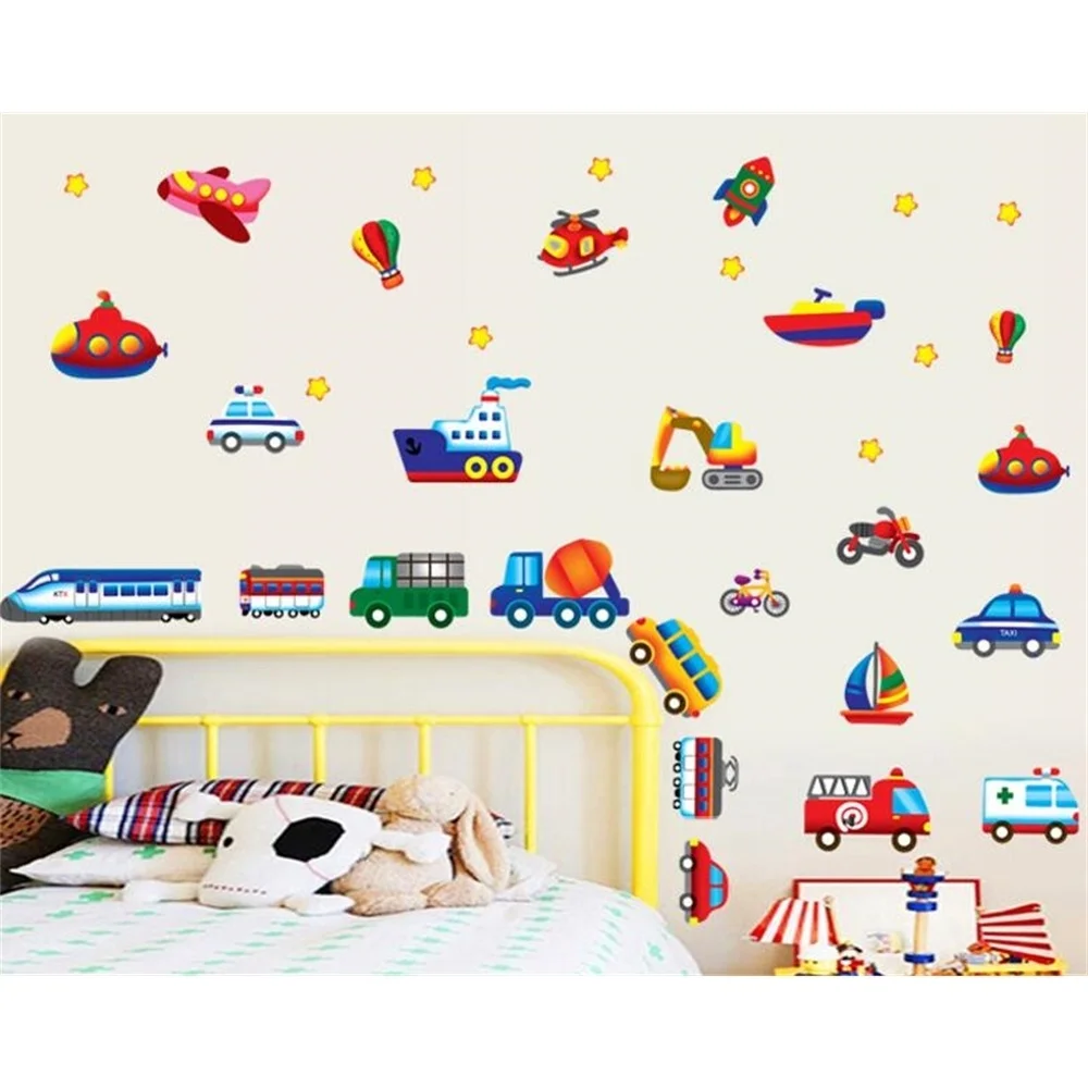 

Декоративные настенные Стикеры для детской комнаты, Мультяшные самоклеящиеся съемные настенные Стикеры для детского сада