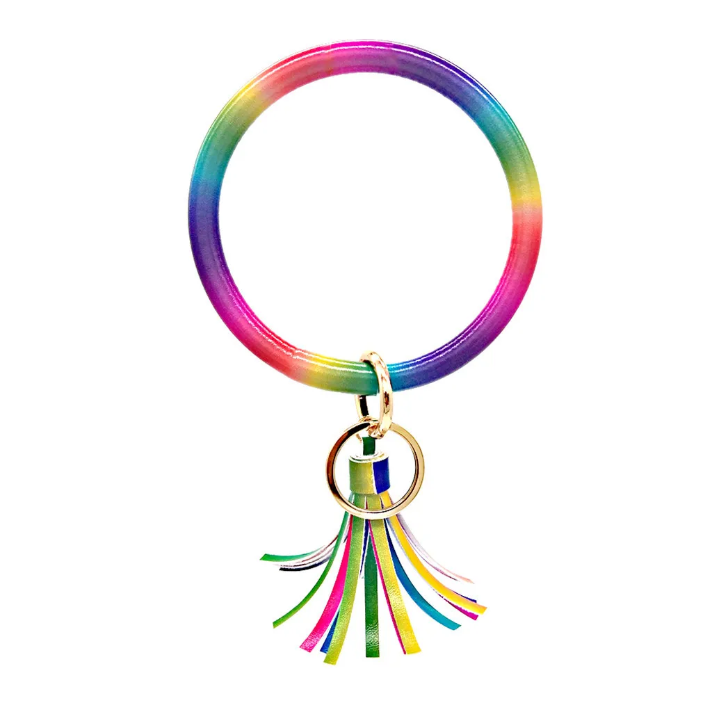 Новинка 2021 модный брелок для ключей женщин и девушек кожаный ремешок с кисточкой