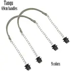 Новинка Tanqu, 1 пара коротких и толстых черных саморезов из нубука и серебристого цвета с одной цепочкой для Obag, ручки для женских сумок