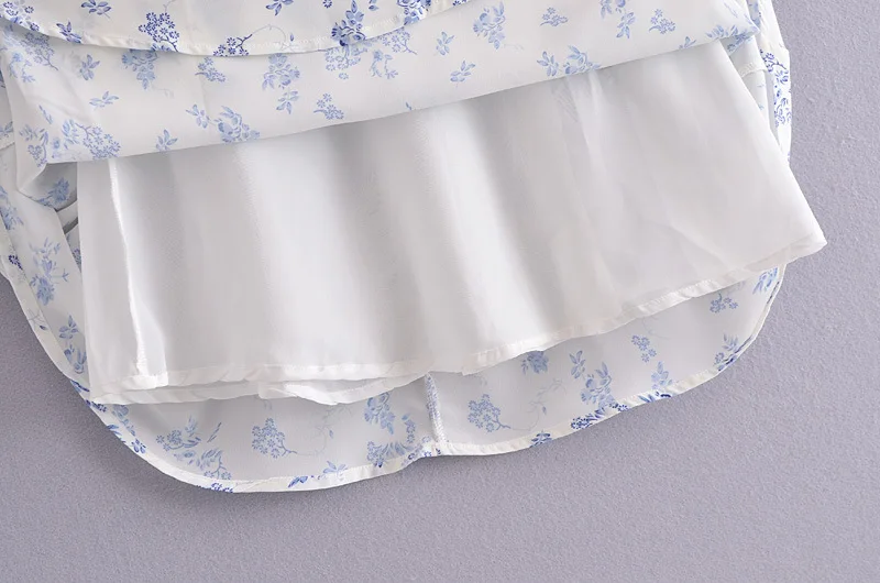 

New Floral Print Slim Tie Bow Small Fly Sleeve Dress Korean Gothic Vestidos Evening Dresses