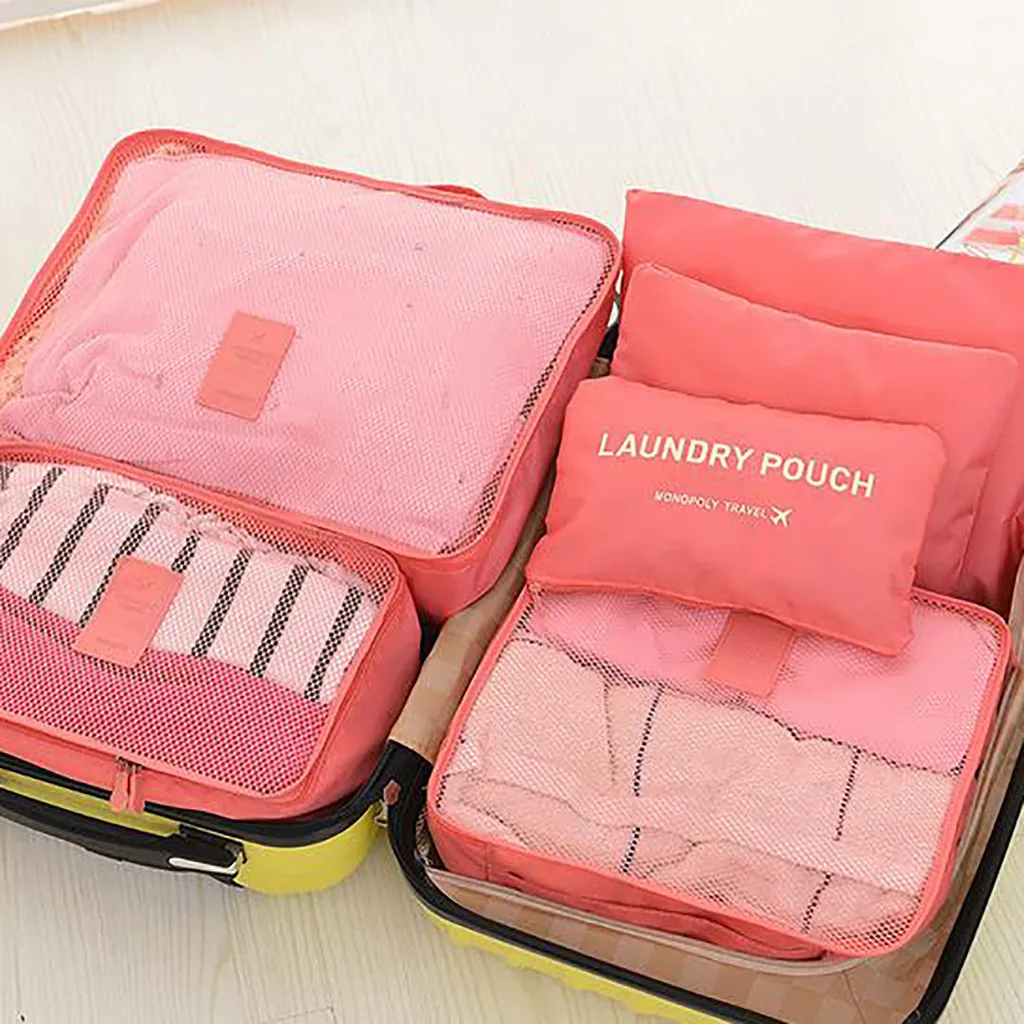 Дорожная сумка для хранения 6 шт. в комплекте женская макияжа чемодан органайзер