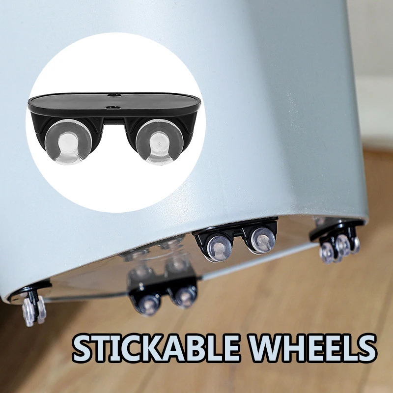 4PCS/Set Can Be Pasted Stickable Wheels For Heavy Boxes Garbage Trash The Bottom Pulley Home Accessories | Обустройство дома