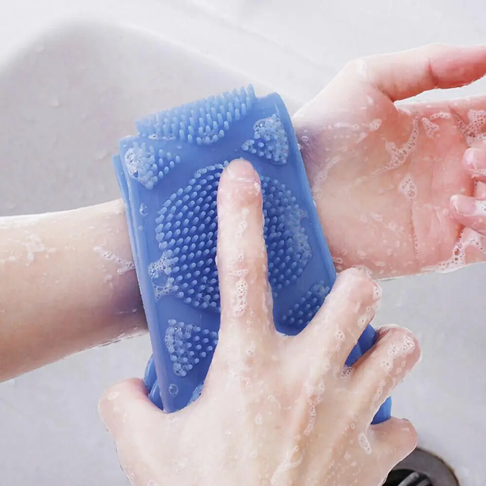 

Silicone Brushes Bath Towels Rubbing Back Mud Peeling Body Massage Shower Brush Flexible Scrubber Skin Cleaning
