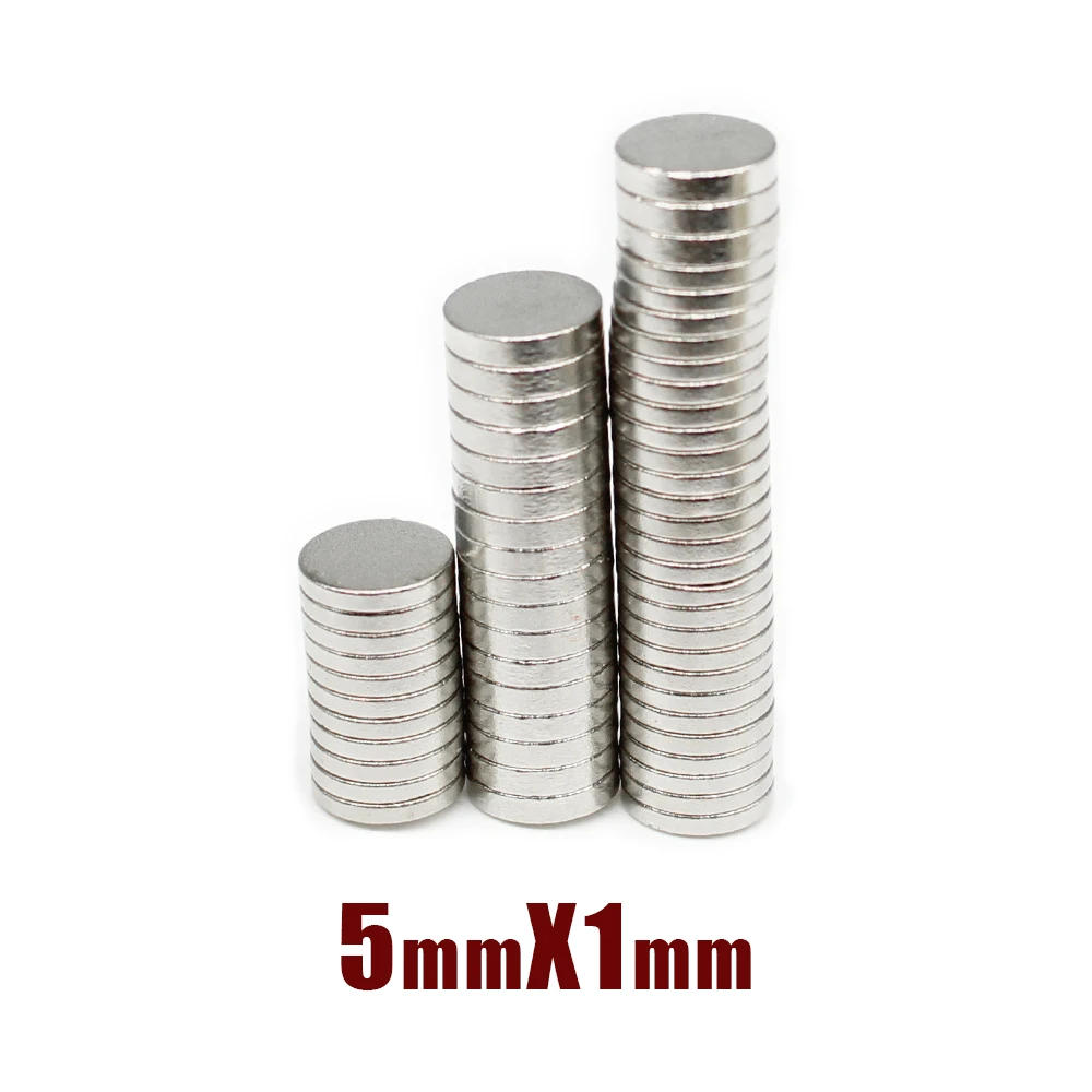 

100/200/500/1000/2000PCS 5x1 Mini Small Round Magnets N35 Circular Search Magnet Strong 5x1mm Permanent NdFeB Magnets Disc 5*1