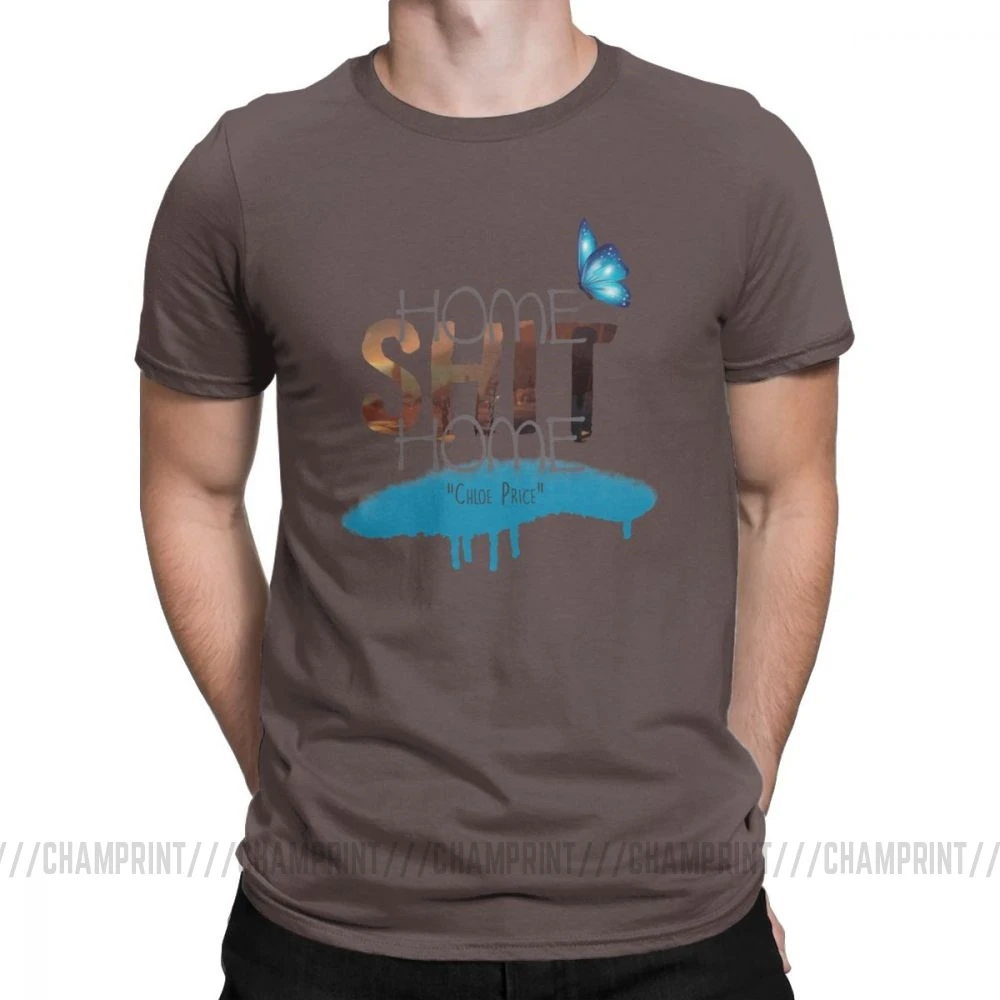 Home Shit Home Life Is Strange мужские футболки, винтажные футболки с коротким рукавом и круглым вырезом, футболка из чистого хлопка, одежда для вечеринок - Цвет: Коричневый