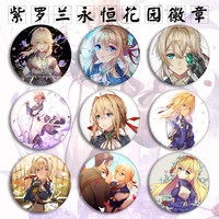 2021 hot anime violet evergarden cosplay badge claudia hodgins brooch pins collection bags badges for backpacks button clothes