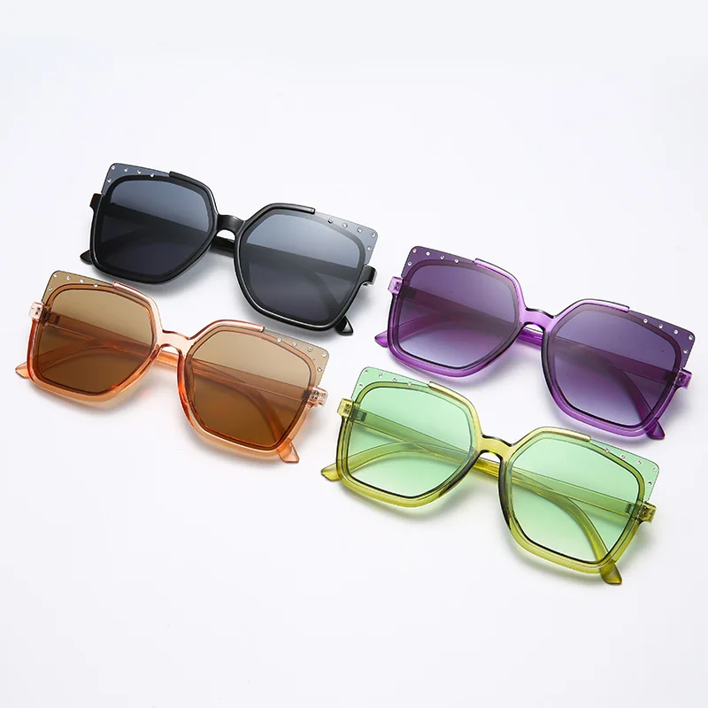 

Ladies Fashion Cat Eye Diamond Sunglasses Trend Large Frame Colorful Sunglasses Women Glasses For Girls