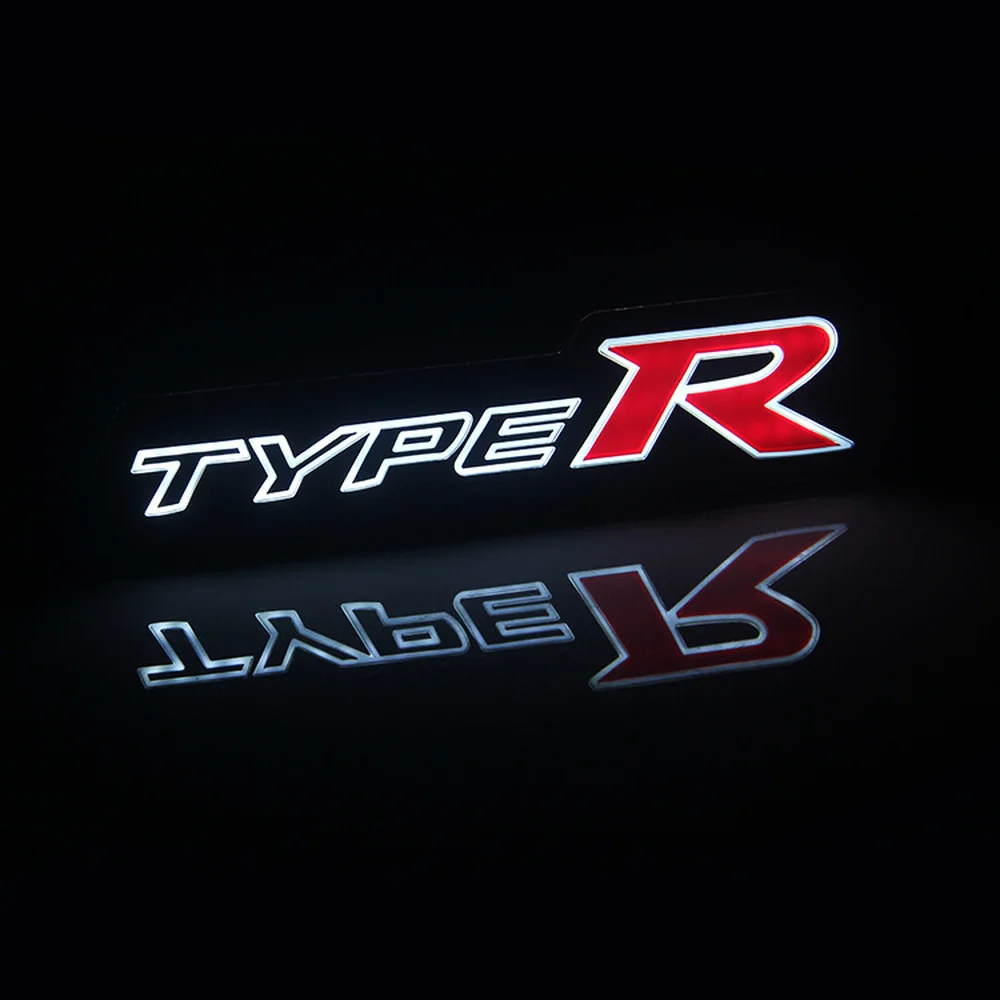 

3D LED TYPE R Type-R Logo Emblem Light Car Front Grille Badge Lamp for Honda Accord CR-V Civic Fit HR-V Pilot Ridgeline