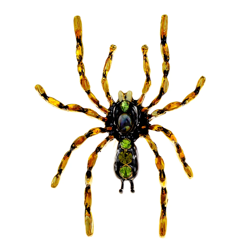 

CINDY XIANG Enamel Large Poisonous Spider Brooch Rhinestone Exaggerated Coloful Insect Pin 5 Colors Available Alloy Material