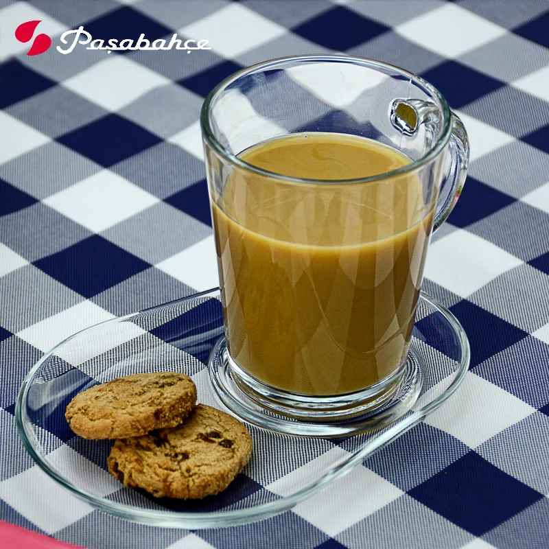 Стеклянная Минималистичная простая кофейная чашка блюдце чашки для эспрессо