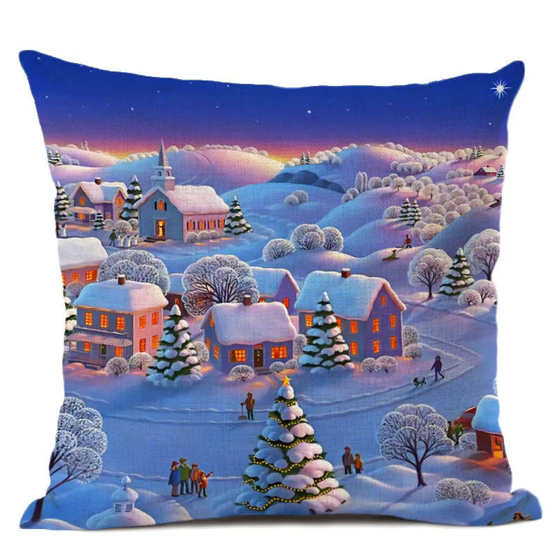Божье дерево рождения подарок с оленем мультфильм Печать наволочки декоративное