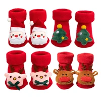 lawadka 0 3t winter thick infant socks for girls boys kids christmas new years socks anti slip cotton short socks for newborns