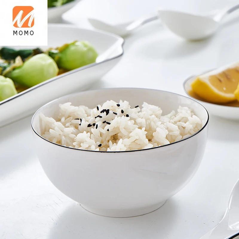 

Japanese-Style Creative Ceramic Tableware Microwaveable Rice Bowl Household Plate Bowl Dish Spoon Chopsticks Combination Set