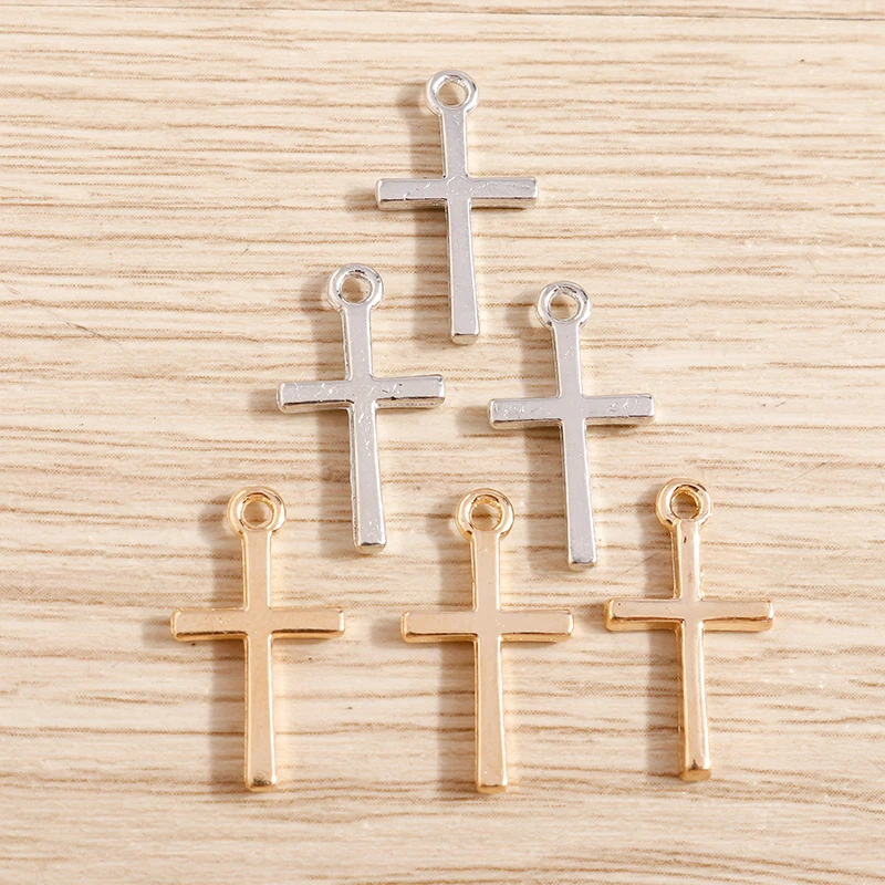 80pcs 10*18mm Small Cross Charms Pendants DIY Jewelry Findings Making Religion Charms for Earrings Necklaces Handmade Craft images - 6