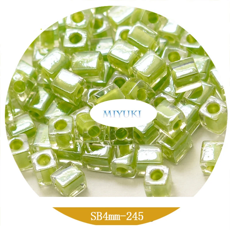 

Japan Miyuki Beads Sb4mm Square Beads 23-Color Transparent Filling Core Color System 5g DIY Accessories