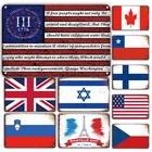 Потертый шикарный флаг страны, металлический жестяной знак, фотографический постер, персонализированный Декор двора и сада, табличка, Ретро Декор комнаты