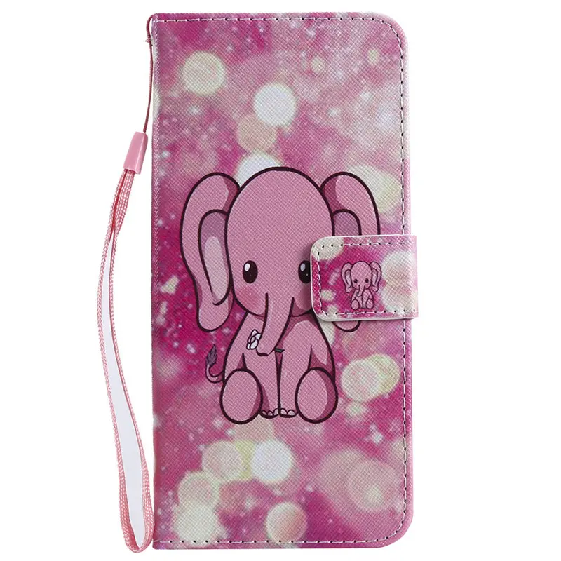 Pink L Elephant Для samsung Galaxy j3 j5 A5 A3 j1 S5 S6 S7 край S8 S9 S10E S10 A6 плюс флип окрашенные Капа чехол для телефона Чехол кошелек Coque D06F - Цвет: Pink L Elephant
