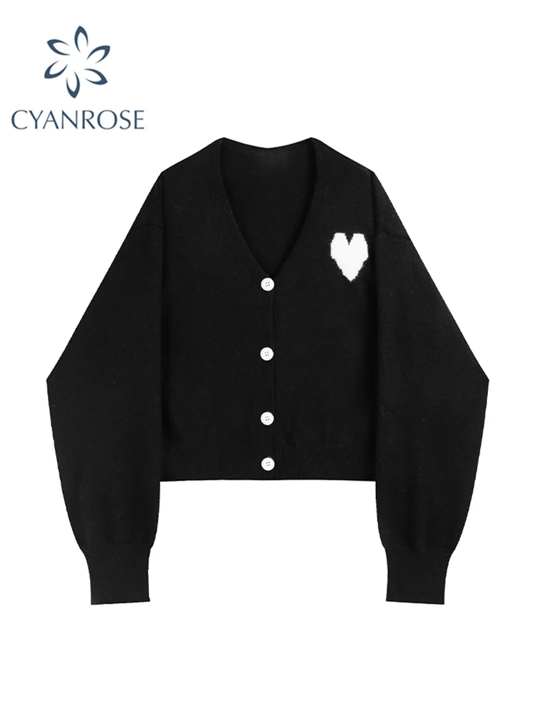 Женский трикотажный кардиган с принтом повседневный винтажный Свитер оверсайз