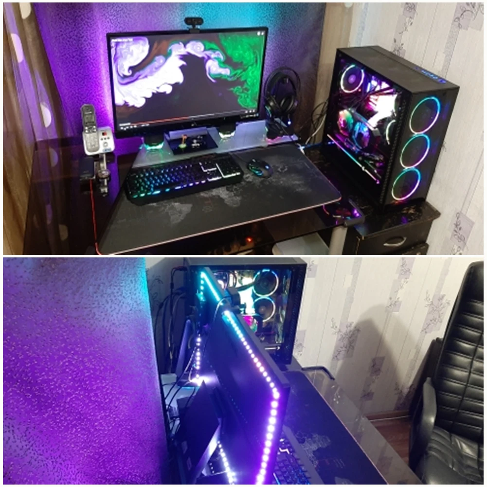 Диммер-контроллер RGB Ambilight 5 В + WS2812B WS2811 Светодиодная лента для подсветки