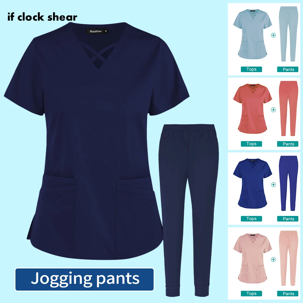 

Medical Uniform Wholesale Doctor Costume Women Nurse Workwear Unisex Spa Uniform Scrubs Tops+pants Dental Clinic Nursing Uniform