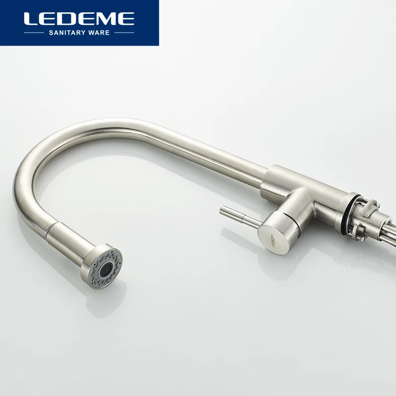 LEDEME Faucet L76005-1 Смеситель для кухни c выдвижной лейкой Материал: Нержавеющая сталь