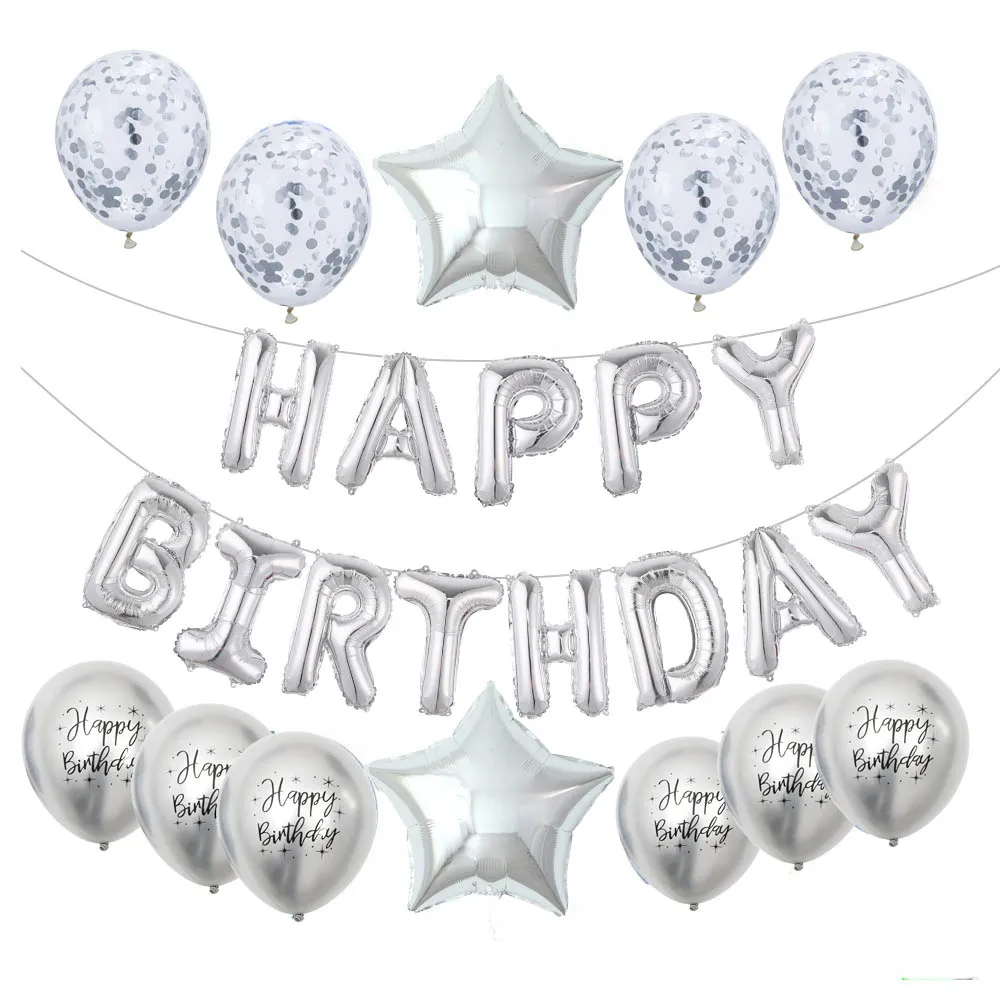 16 inch Letters HAPPY BIRTHDAY Latex Balloons Happy Birthday Party Decoration Kids Alphabet Air Baby Shower Supplies | Дом и сад