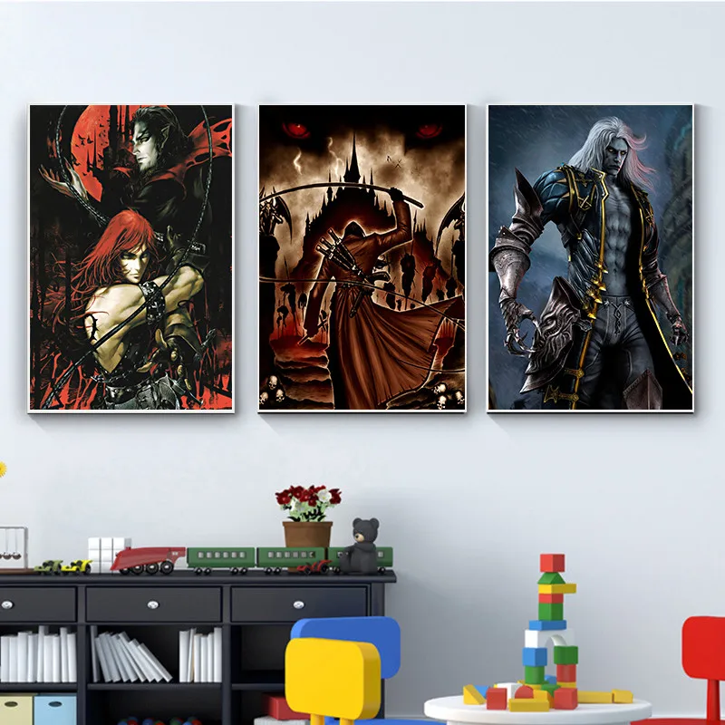 Игровой плакат Castlevania с белым покрытием настенная живопись картина домашний