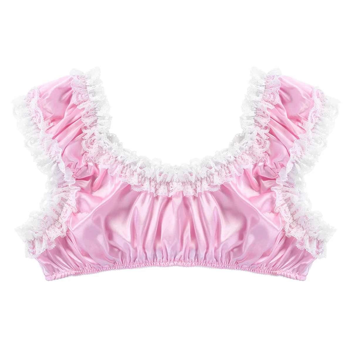 Мужской бюстгальтер для переодевания без косточек гладкое атласное нижнее белье