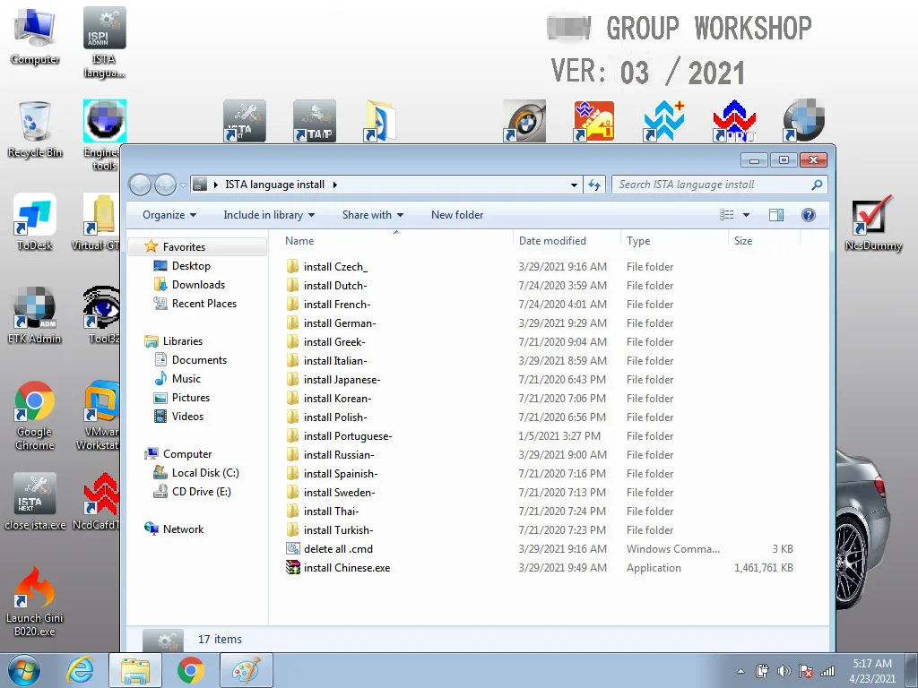 

2021.03v for b.mw icom A+B+C oftware in 500GB HDD/512GB SSD win7 ISTA-D 4.27.20 ISTA-P 3.67.1Expert Mode Multi-languages Icom a2