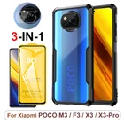 чехол Poco X3 Pro, Прозрачный оригинальный цветной телефона чехол на Pocophone X3-Pro F3 M3 чехлы и стекло покофон х3м3Ф3 чехлы поко х3 про, бронированный ударопрочный чехол на Xiaomi Poco+X3+Pro