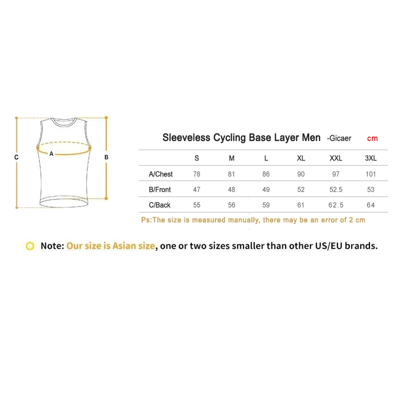 

Gicaer Sleeveless Cycling Base Layer Men Mesh Breathable Bike underwear Jersey Vest Mountain Road Bicycle undershirt