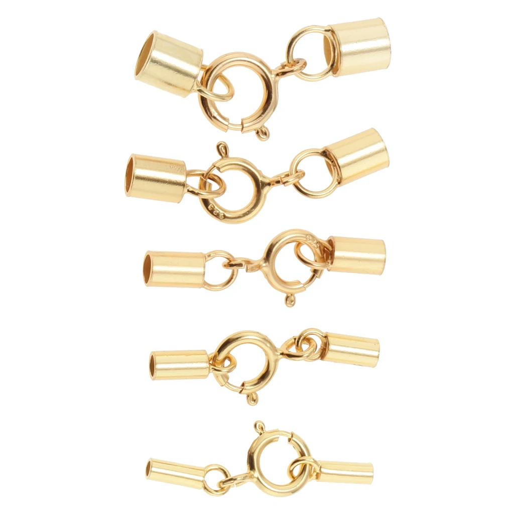 Концевая крышка золотого цвета для кожаного шнура ожерелья ювелирные изделия