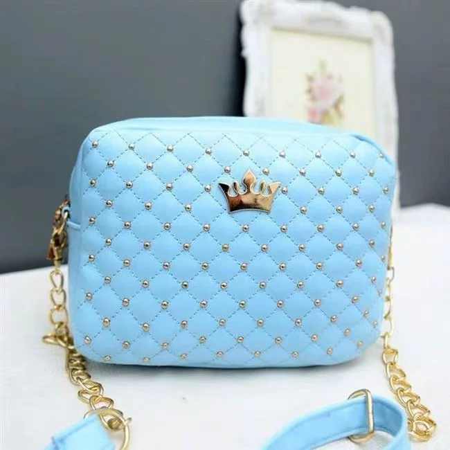 Женская мини-сумка с заклепками маленькая сумка-мессенджер короной 2019 | Багаж и